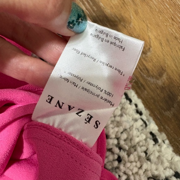SEZANE Laurine Button Down Collared Boxy Shirt Sz S Small Hot Pink Loose Bright - Picture 8 of 11